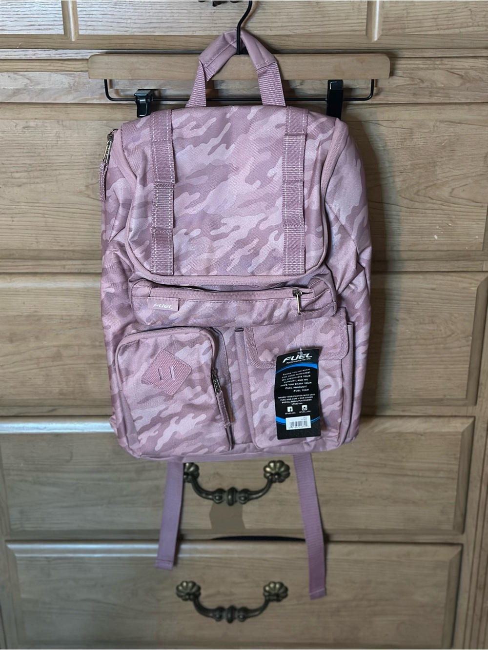 Pink Camouflage Wide Mouth Cargo Backpack - Unisex Large Weekend Bag